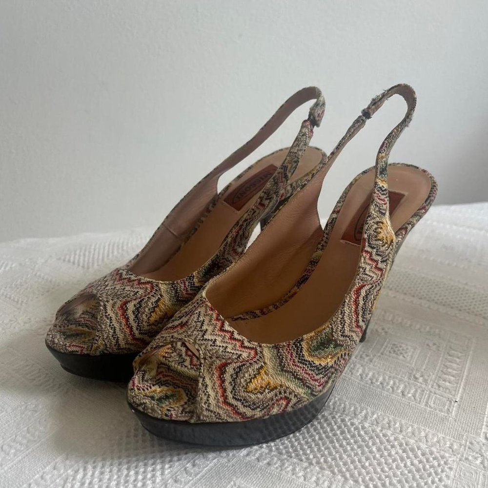 Missoni Patterned Platform Pump Heels